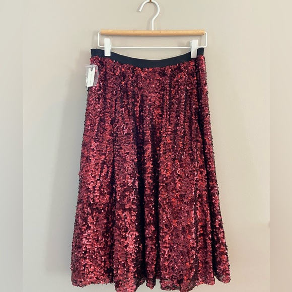 Maeve Dresses & Skirts - Anthropologie Maeve sequined skirt, NWT,  A-Line silhouette, Ruby red